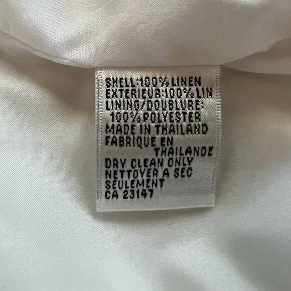 TALBOTS WOMEN IRISH LINEN CREAM JACKET - Picture 4 of 16